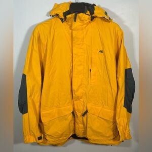 American Eagle AE77 Performance Yellow Hooded Waterproof Jacket Men’s L